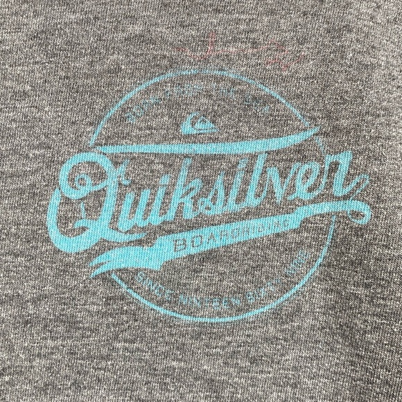 Quicksilver short sleeve gray tee Born from the Sea teal graphic L surfer skater - Picture 2 of 9